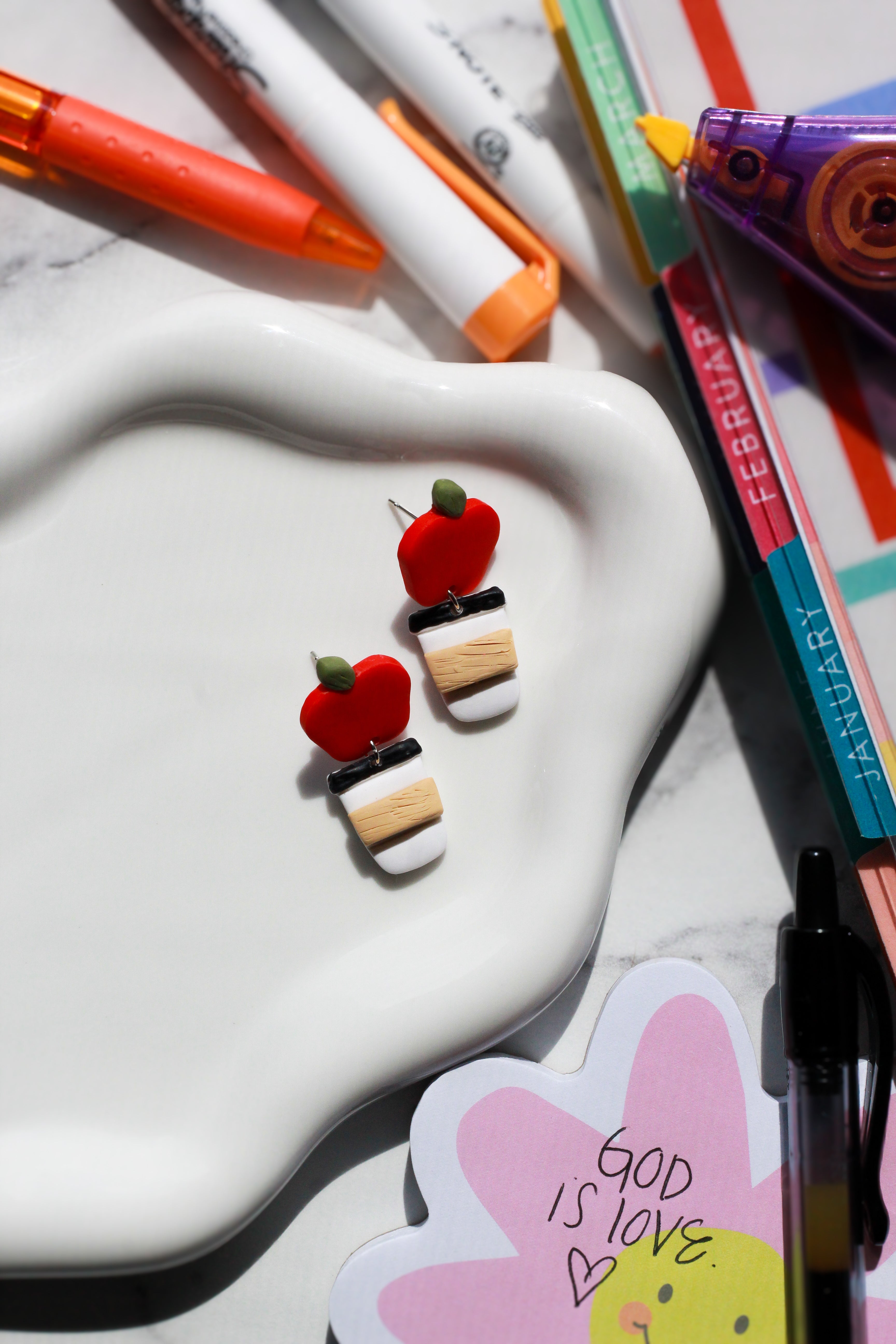 Apple & Latte Dangle Earrings